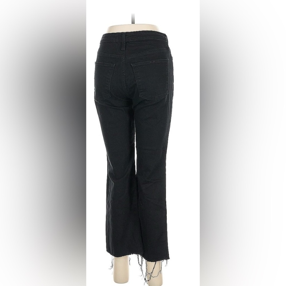 Women's Black Flare Jeans with Raw Hem Size 10 - Picture 3 of 4